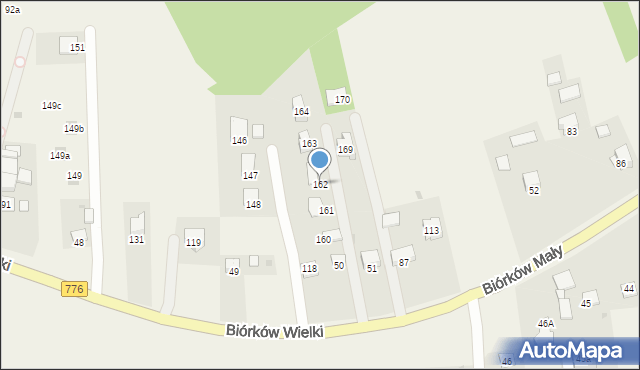 Biórków Wielki, Biórków Wielki, 162, mapa Biórków Wielki