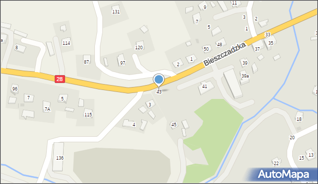 Bircza, Bieszczadzka, 43, mapa Bircza