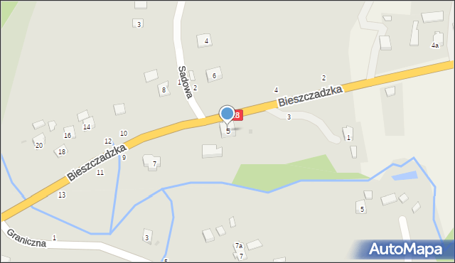 Bircza, Bieszczadzka, 5, mapa Bircza