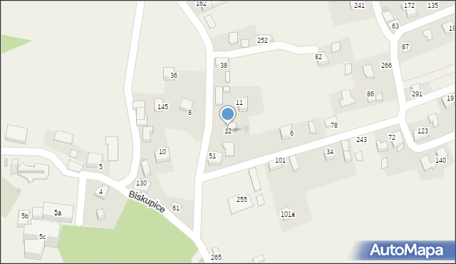 Biskupice, Biskupice, 12, mapa Biskupice