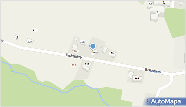 Biskupice, Biskupice, 47, mapa Biskupice