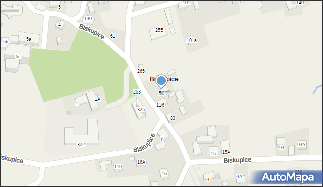 Biskupice, Biskupice, 50, mapa Biskupice