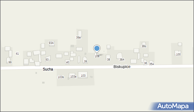 Biskupice, Biskupice, 108, mapa Biskupice