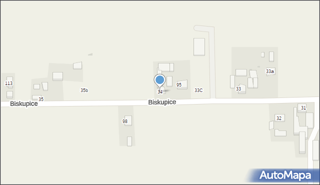 Biskupice, Biskupice, 34, mapa Biskupice