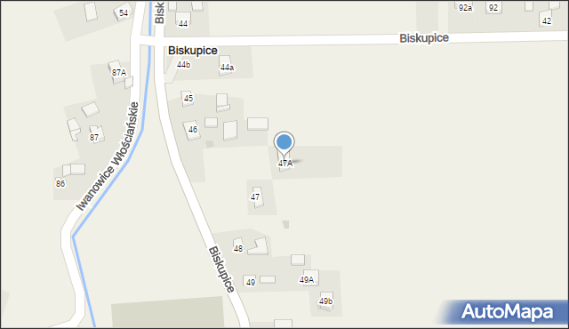 Biskupice, Biskupice, 47A, mapa Biskupice