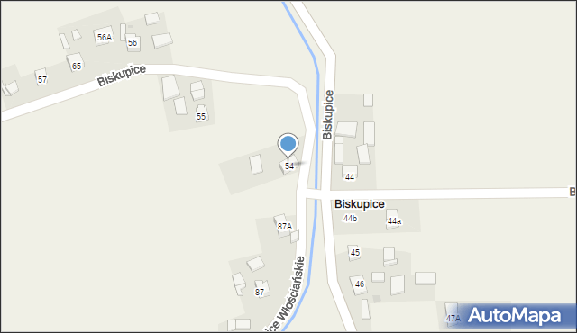 Biskupice, Biskupice, 54, mapa Biskupice