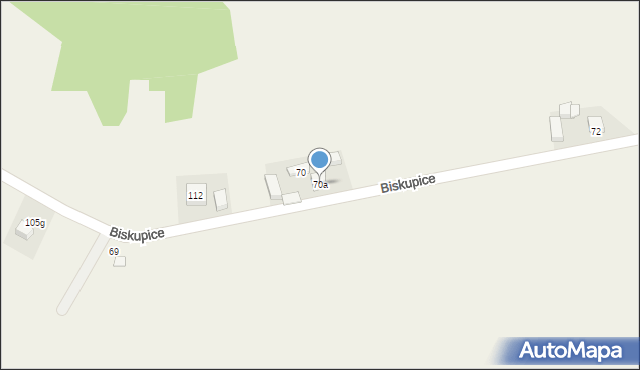 Biskupice, Biskupice, 70a, mapa Biskupice