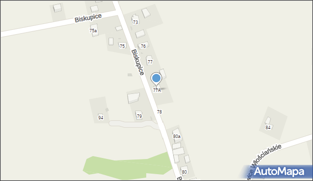Biskupice, Biskupice, 77A, mapa Biskupice