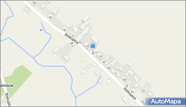 Biskupice, Biskupice, 42, mapa Biskupice