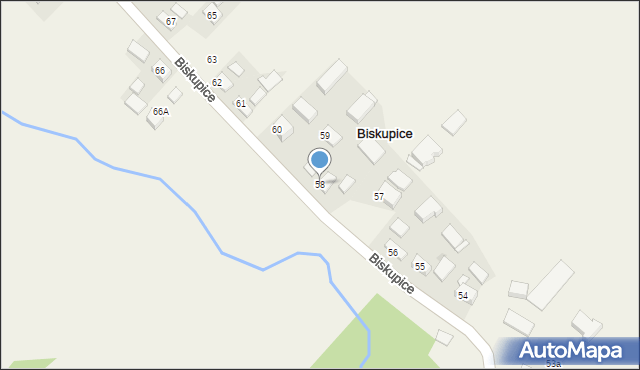 Biskupice, Biskupice, 58, mapa Biskupice