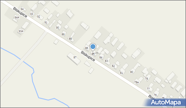 Biskupice, Biskupice, 85, mapa Biskupice
