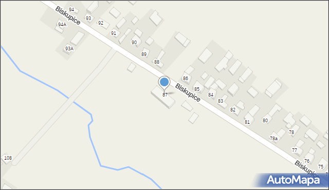 Biskupice, Biskupice, 87, mapa Biskupice
