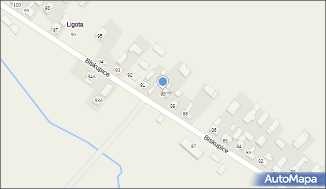Biskupice, Biskupice, 90, mapa Biskupice