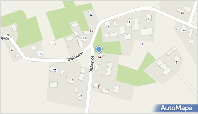 Biskupice, Biskupice, 14, mapa Biskupice