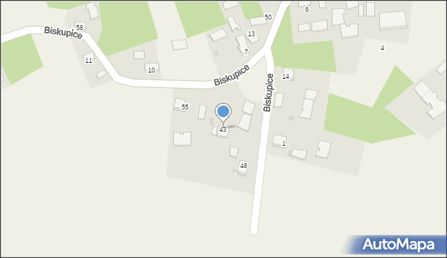 Biskupice, Biskupice, 43, mapa Biskupice
