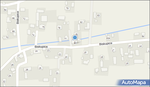 Biskupice, Biskupice, 80, mapa Biskupice