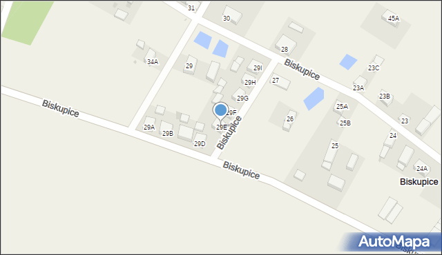 Biskupice, Biskupice, 29E, mapa Biskupice