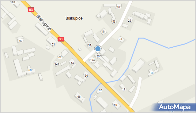 Biskupice, Biskupice, 20, mapa Biskupice