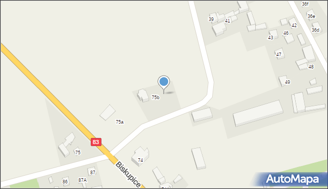 Biskupice, Biskupice, 75c, mapa Biskupice
