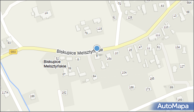 Biskupice Melsztyńskie, Biskupice Melsztyńskie, 9, mapa Biskupice Melsztyńskie