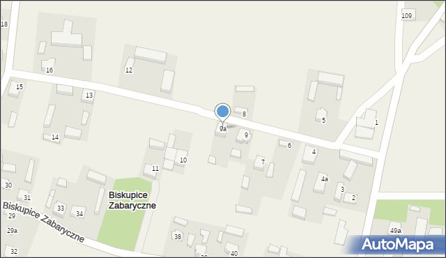 Biskupice Zabaryczne, Biskupice Zabaryczne, 9a, mapa Biskupice Zabaryczne