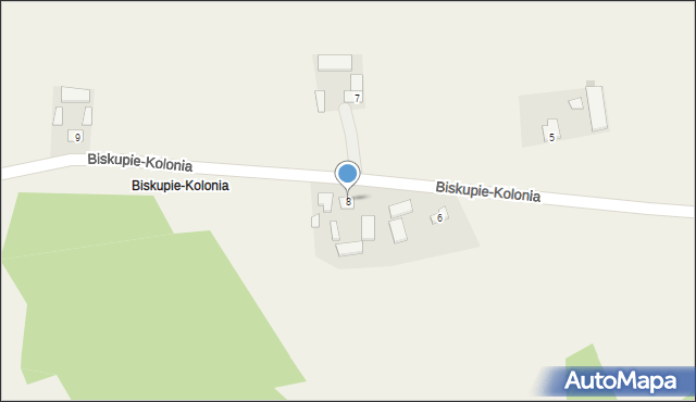 Biskupie-Kolonia, Biskupie-Kolonia, 8, mapa Biskupie-Kolonia