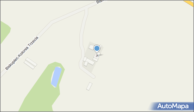 Biskupiec-Kolonia Trzecia, Biskupiec-Kolonia Trzecia, 15, mapa Biskupiec-Kolonia Trzecia