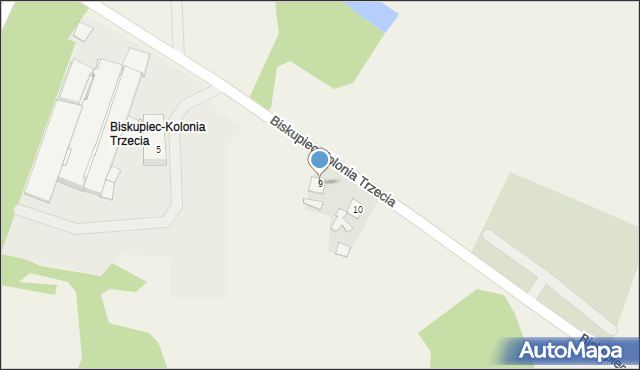 Biskupiec-Kolonia Trzecia, Biskupiec-Kolonia Trzecia, 9, mapa Biskupiec-Kolonia Trzecia