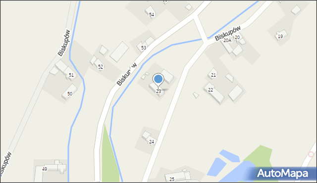 Biskupów, Biskupów, 23, mapa Biskupów