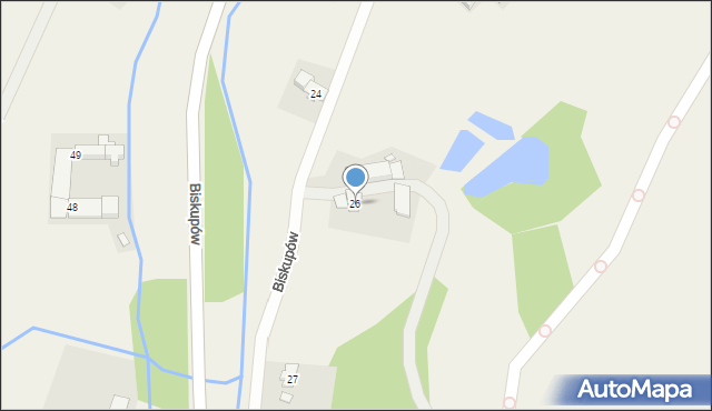 Biskupów, Biskupów, 26, mapa Biskupów