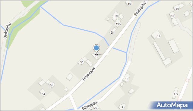 Biskupów, Biskupów, 57, mapa Biskupów