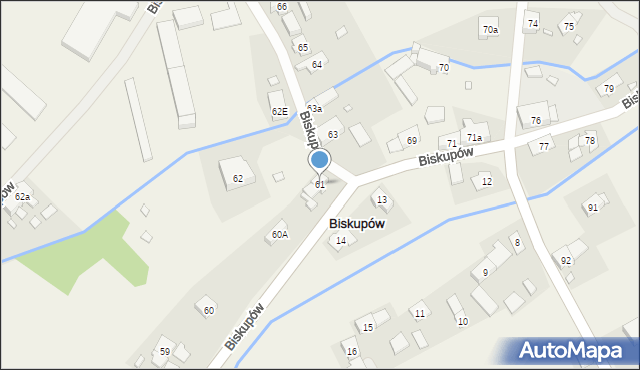 Biskupów, Biskupów, 61, mapa Biskupów