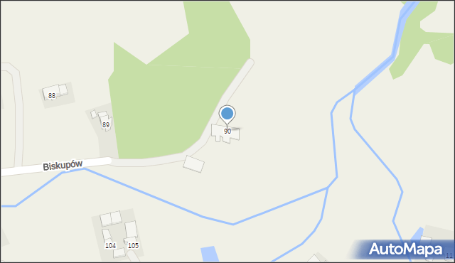 Biskupów, Biskupów, 90, mapa Biskupów