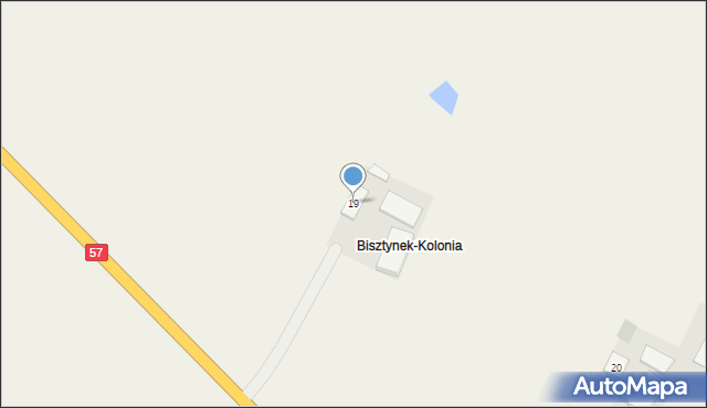 Bisztynek-Kolonia, Bisztynek-Kolonia, 19, mapa Bisztynek-Kolonia