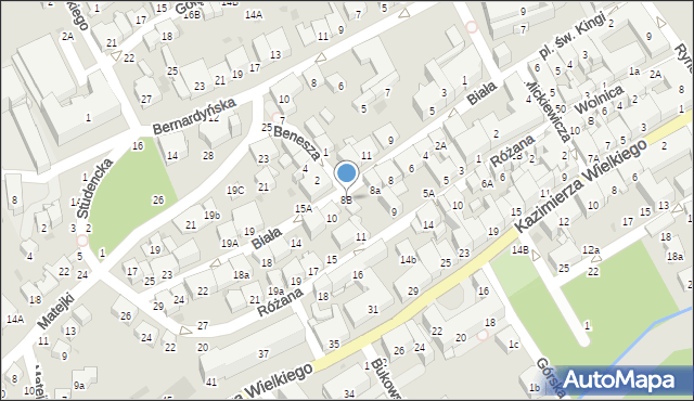 Bochnia, Biała, 8B, mapa Bochni