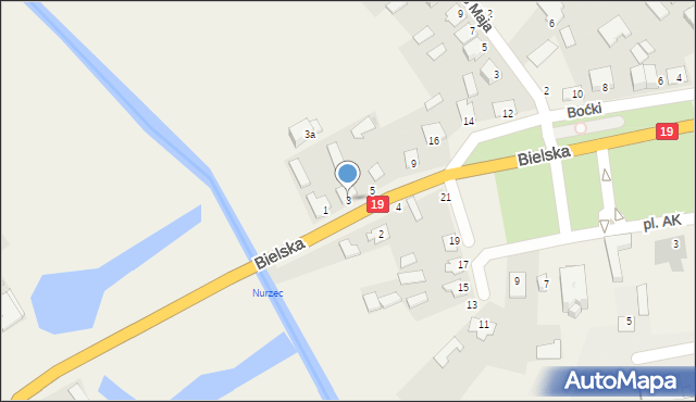 Boćki, Bielska, 3, mapa Boćki