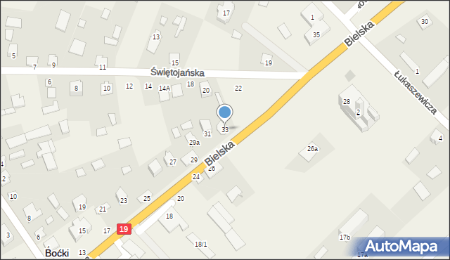 Boćki, Bielska, 33, mapa Boćki