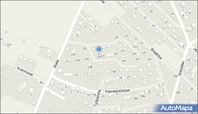 Boguchwałowice, Biała, 10J, mapa Boguchwałowice