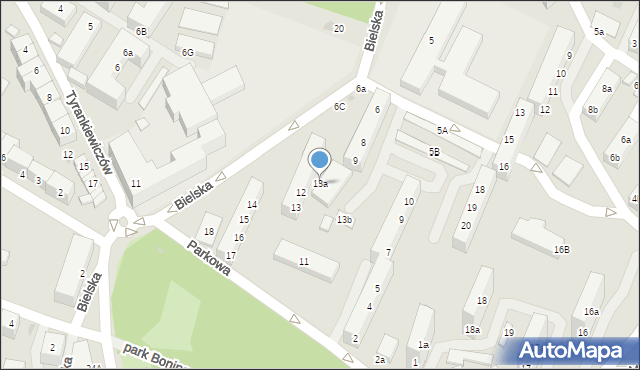 Bolesławiec, Bielska, 13a, mapa Bolesławca
