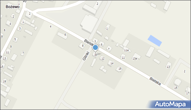Bożewo Nowe, Bielska, 10, mapa Bożewo Nowe