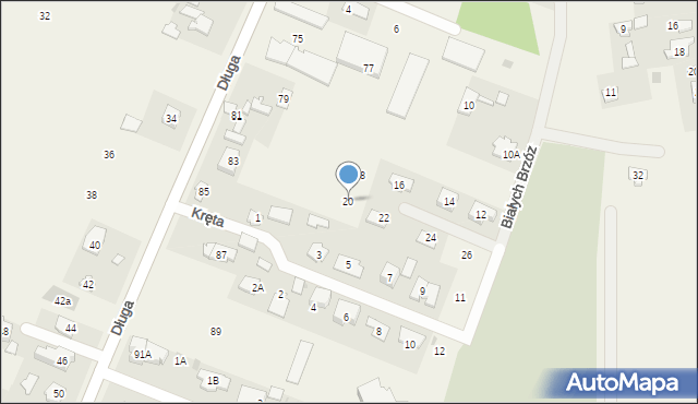 Bramki, Białych Brzóz, 20, mapa Bramki