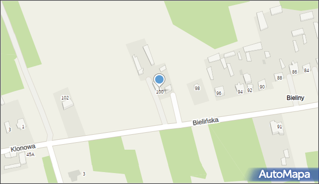 Brańszczyk, Bielińska, 100, mapa Brańszczyk