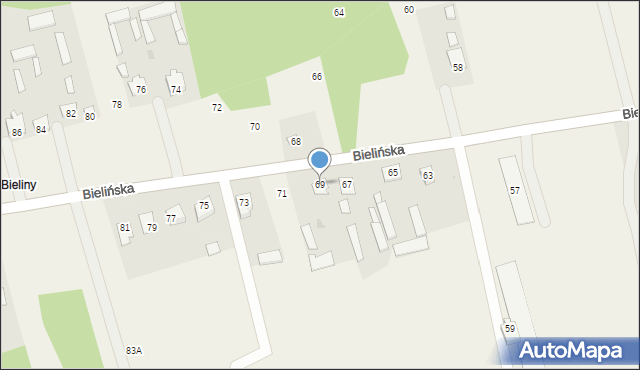 Brańszczyk, Bielińska, 69, mapa Brańszczyk