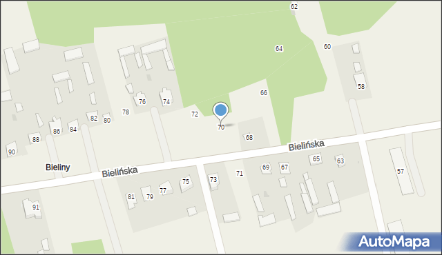 Brańszczyk, Bielińska, 70, mapa Brańszczyk