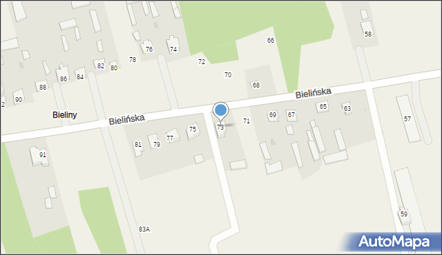 Brańszczyk, Bielińska, 73, mapa Brańszczyk