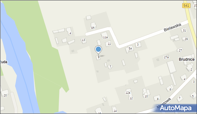 Brudnice, Bielawska, 9, mapa Brudnice