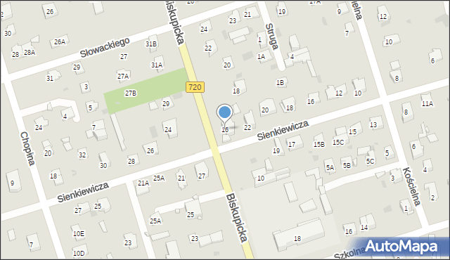 Brwinów, Biskupicka, 16, mapa Brwinów