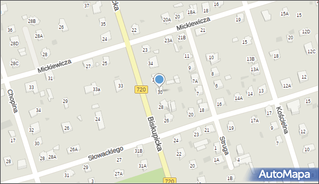 Brwinów, Biskupicka, 30, mapa Brwinów