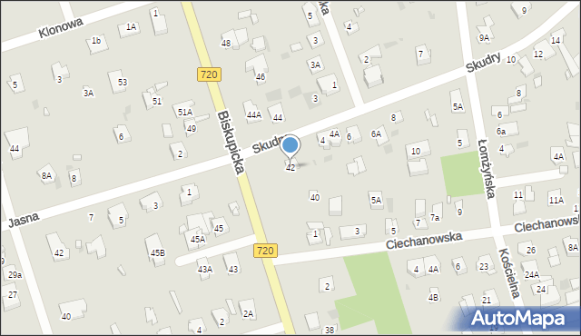 Brwinów, Biskupicka, 42, mapa Brwinów