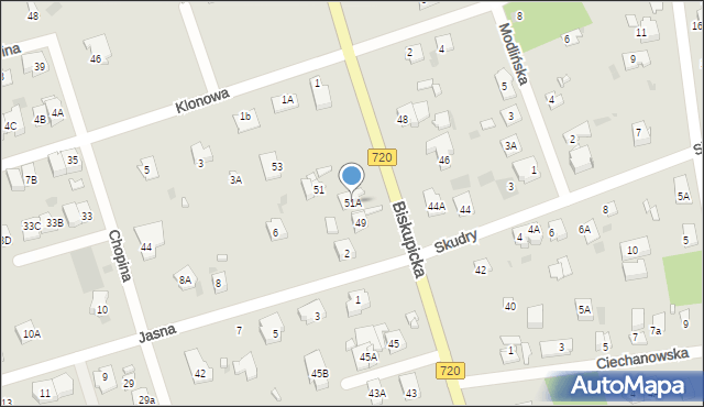 Brwinów, Biskupicka, 51A, mapa Brwinów